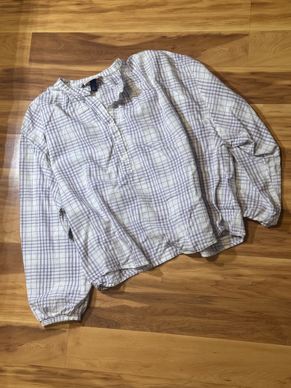 Universal thread | Lavender Plaid Long Sleeve Blouse